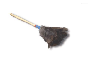 Plumero avestruz mango torneado corto